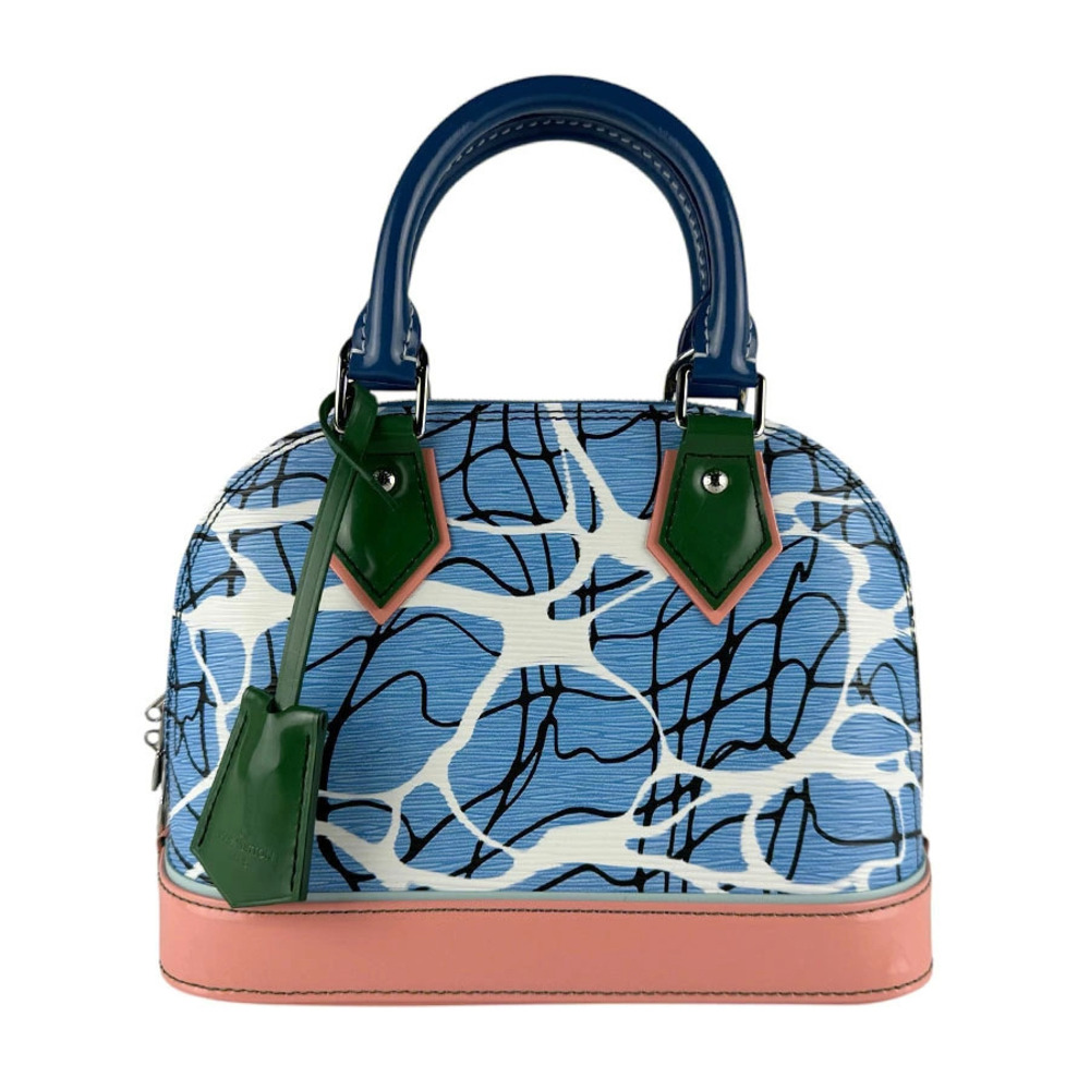 Louis Vuitton 2way Shoulder Bag Aqua Epi Alma Leather Multicolor